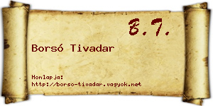 Borsó Tivadar névjegykártya